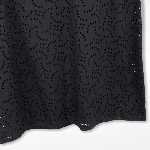 Fuzzi Italian Black Perforated Mid-length Skirt - Picture 4 of 7